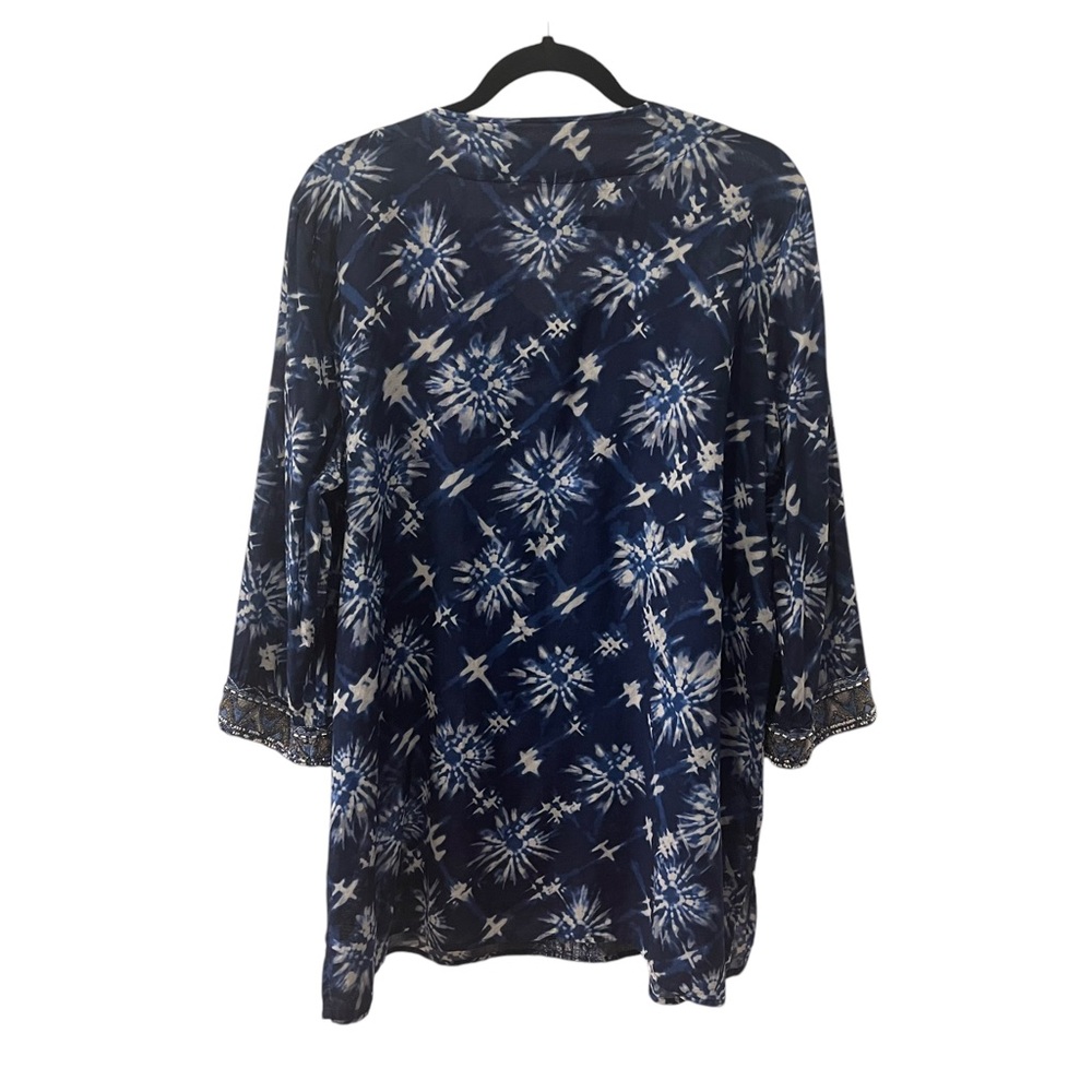 Chico's Marvelous Motif Maddie Beaded Tunic Beachy Vacation Resort Wear top 3 - Picture 4 of 11